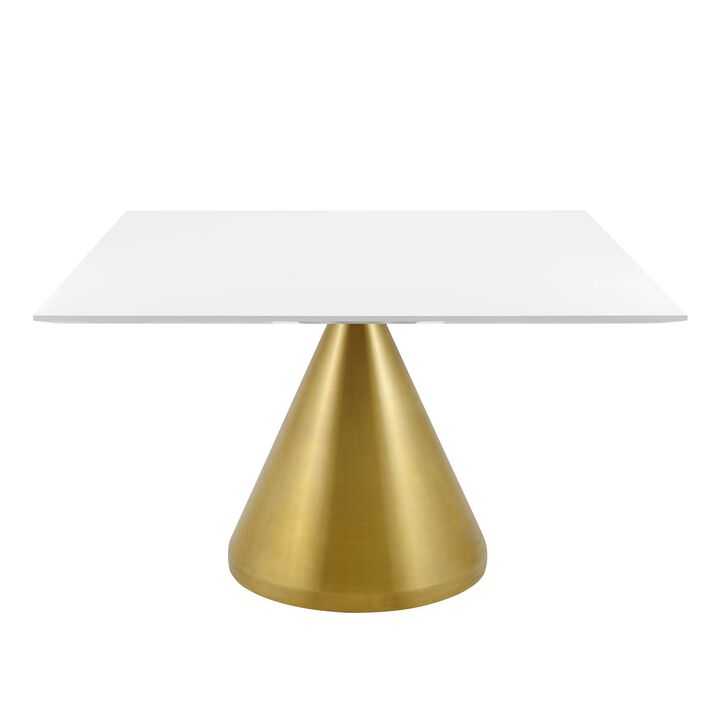 Modway - Tupelo 47" Square Dining Table Gold White