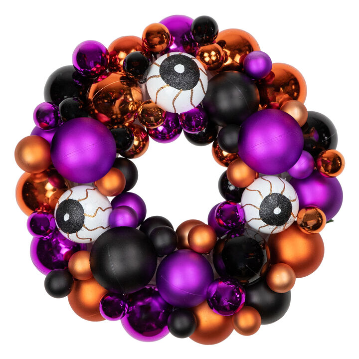 Shatterproof Ball Ornament Halloween Wreath - 13-Inch  Unlit