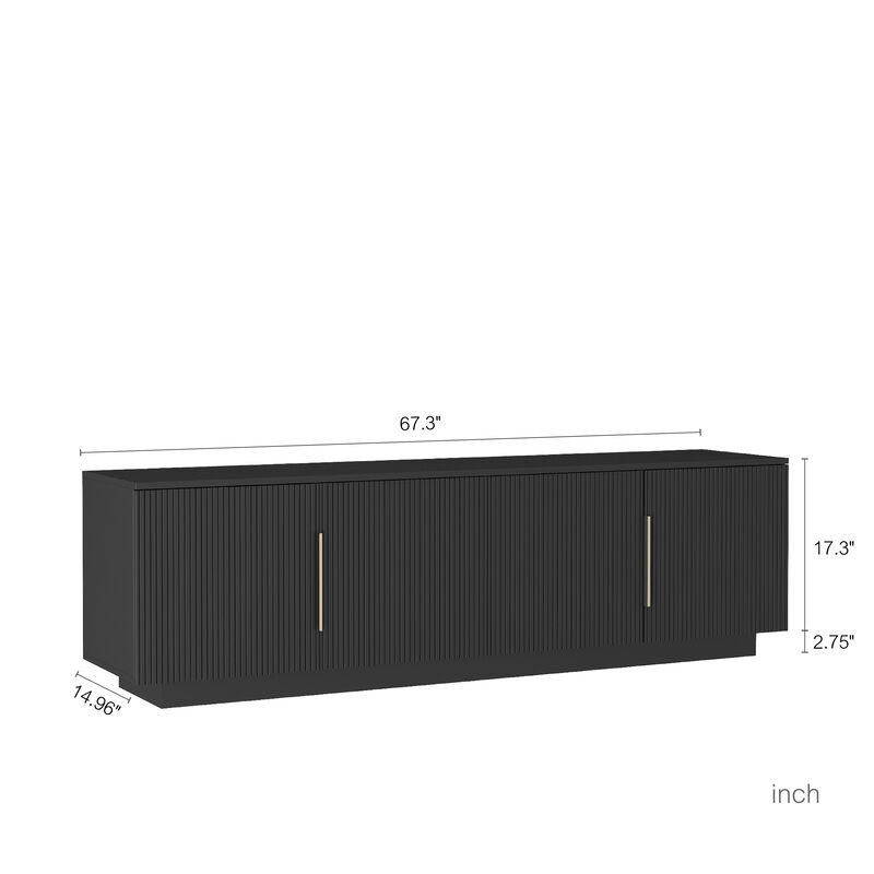 TATEUS 16 Color LEDs TV Stand image number 3