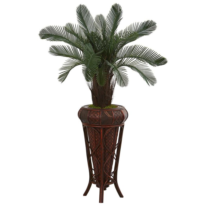 Nearly Natural 4-ft Cycas Artificial Tree in Decoorative Stand
