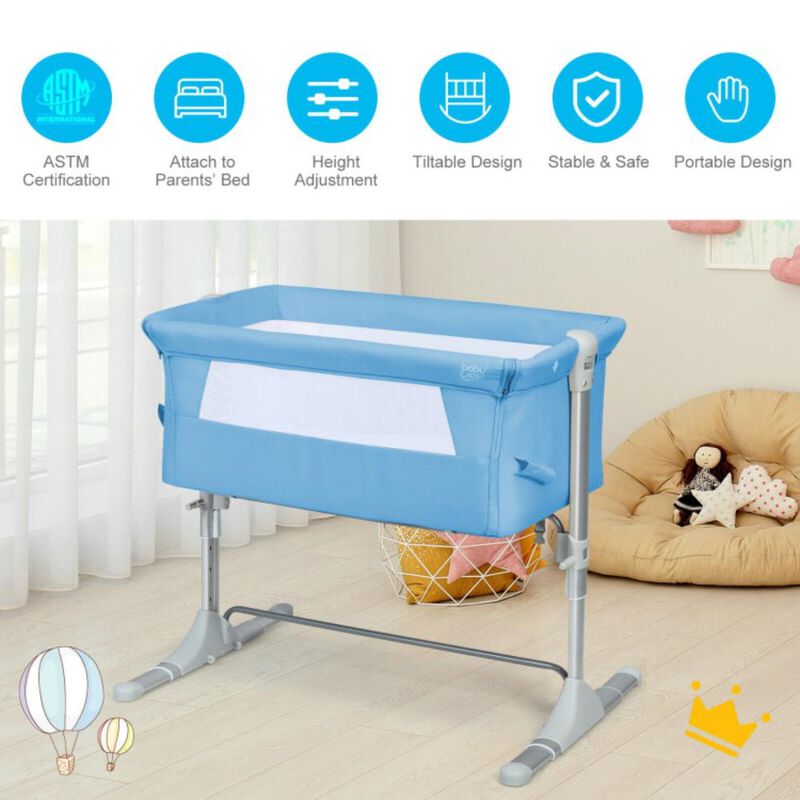 Hivvago Travel Portable Baby Bed Side Sleeper  Bassinet Crib with Carrying Bag