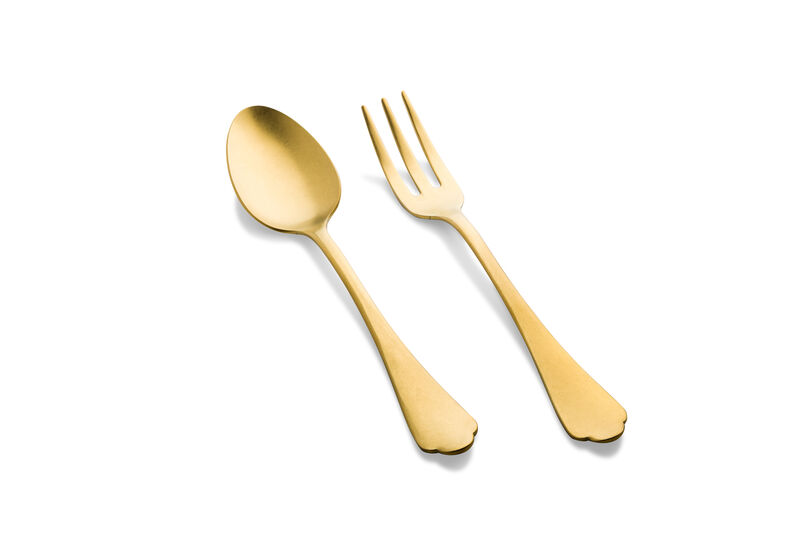 Dolce Vita Pewter Gold Serving Set 2 Pieces