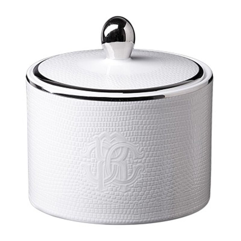 Sugar Pot LIZARD PLATIN   diam. 3.3", H 3.5" image number 0