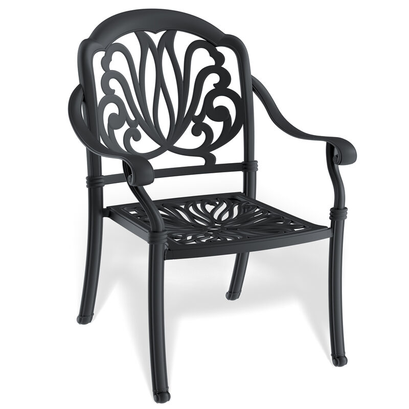 Streamdale Black Aluminum 4-Seat Patio Bistro Set with Table and Cushions