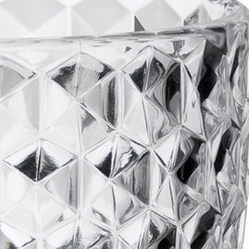 HomeRoots Set of Four Clear Diamond Acrylic Stemmed All Purpose Wine Glass image number 3