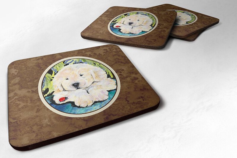 Caroline's Treasures SS8271FC Golden Retriever Foam Coasters (Set of 4), 3.5 H x 3.5 W, Multicolor image number 0