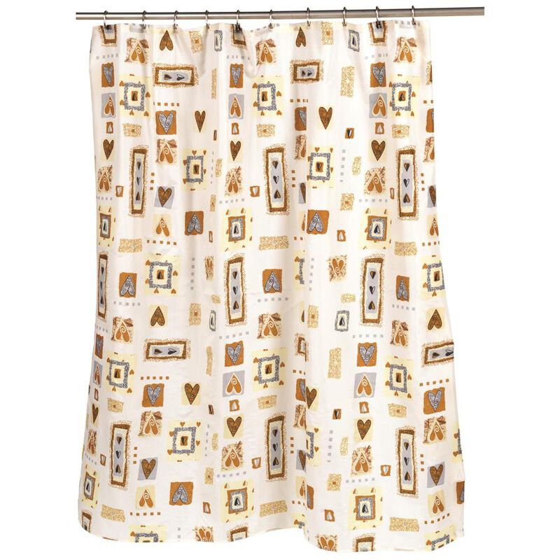Carnation Home Fashions Patty Fabric Shower Curtain - 70x72", Multi