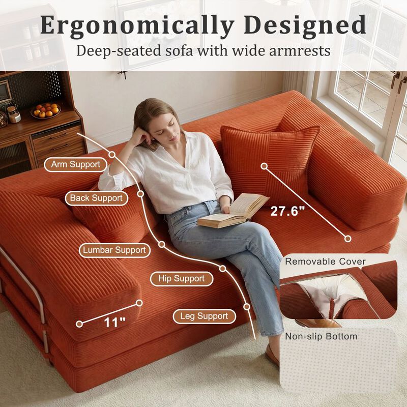 5-in-1 Convertible Sleeper Sofa Bed image number 6