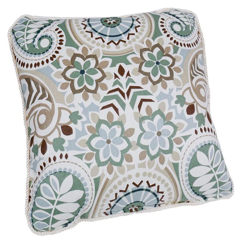 Ellis Curtain Paisley Prism Decorative Soft & Comfortable Toss Pillow 18" x 18" Latte