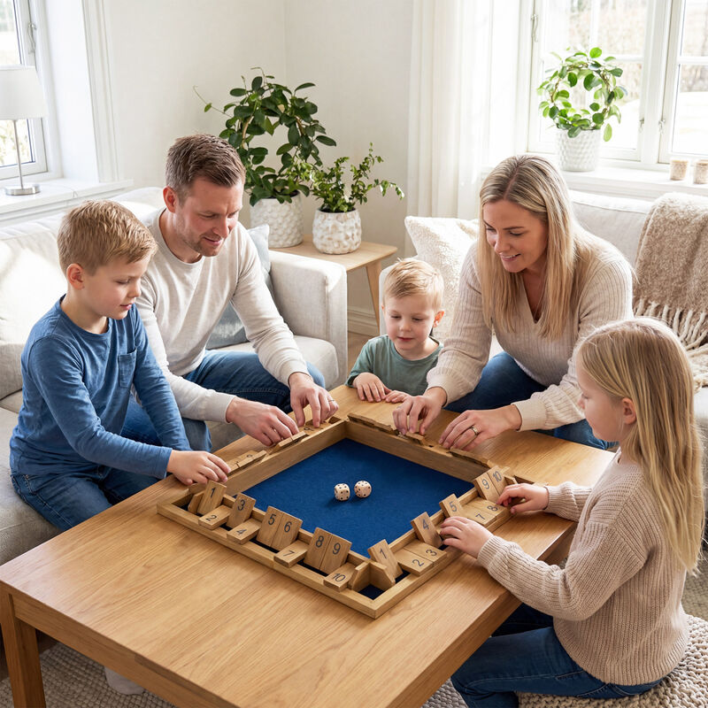 Extra Large Wooden Shut the Box Game for 2 to 4 Players for Home Game Room-Natural image number 3
