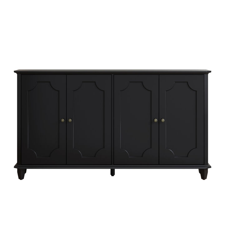 Farmhouse Sideboard Buffet Cabinet, 4 Door Vintage Storage Credenza, Wide Closed Storage Accent Console Cabinet