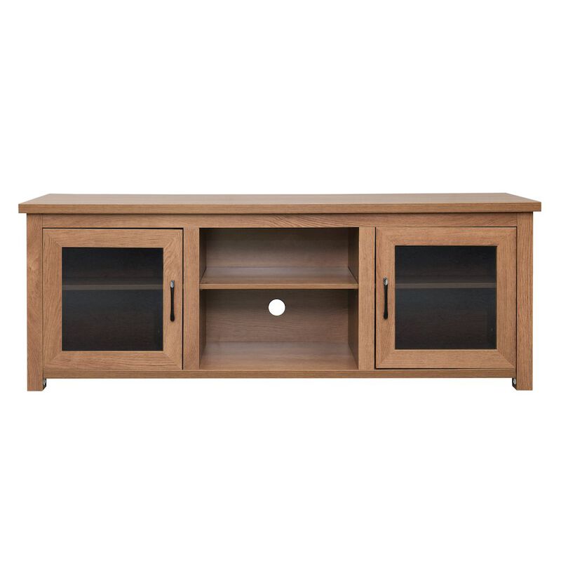 Flash Furniture 65" Entertainment Center with Storage Cabinets for up to 80" TV's, Walnut image number 4