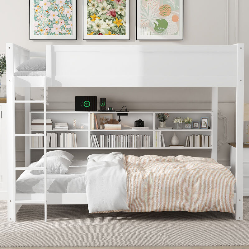 Merax Bunk Bed with Storage Cabinets and USB Ports