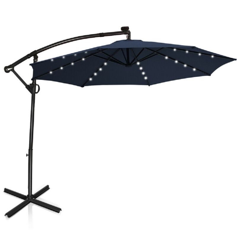 360-Degree Rotating Patio Umbrella &ndash; Solar Powered LED Cantilever Shade (Base Not Included) image number 0