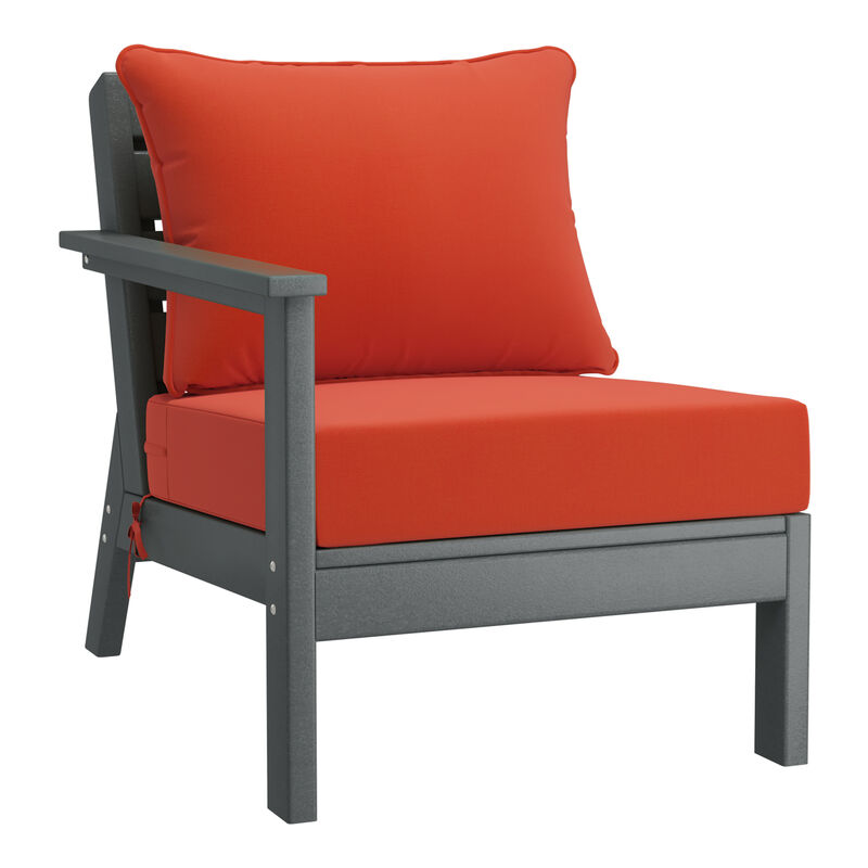 WestinTrends Outdoor Patio HDPE Sectional Sofa with Patio Cushions