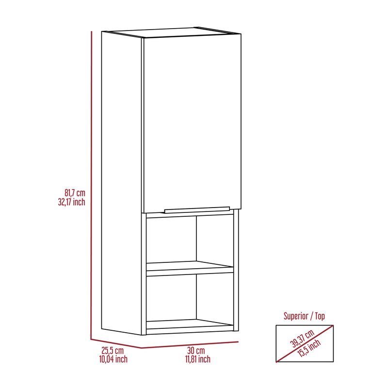 Streamdale Kingston Rectangle 2-Shelf Medicine Cabinet Black Wengue image number 5