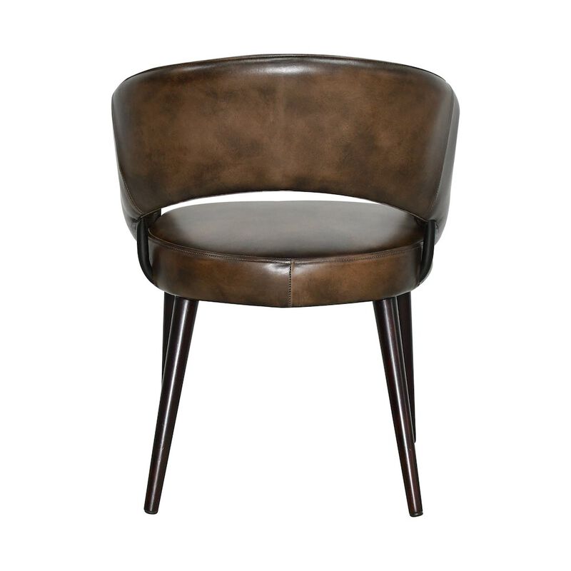 World Interiors Thorpe Dining Chair in Antique Whiskey Leather with Walnut Legs image number 2