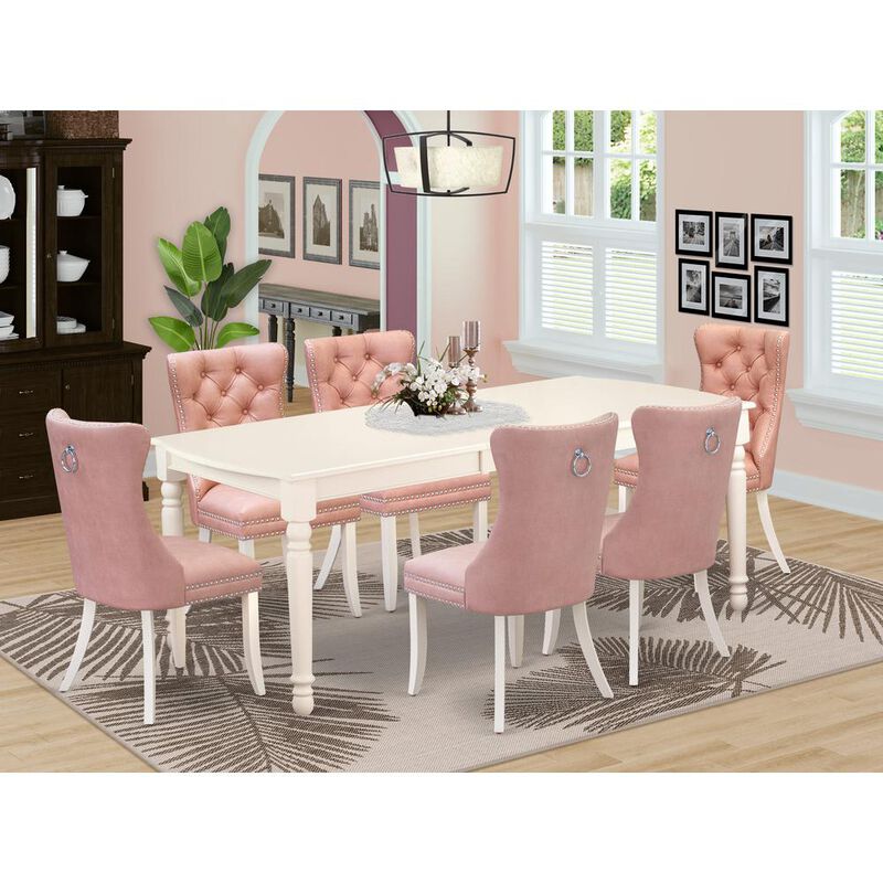 East West Furniture 7 Piece Dining Set