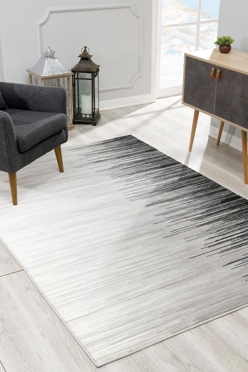 Rug Branch Ombra Contemporary Abstract Black Grey Indoor Area Rug