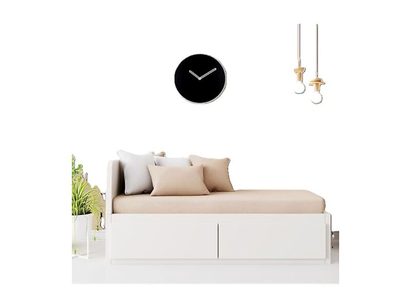 Glossy Sliver Hands Black Mdf Wooden Wall Clock 24 Cm Wood Home Decor image number 2