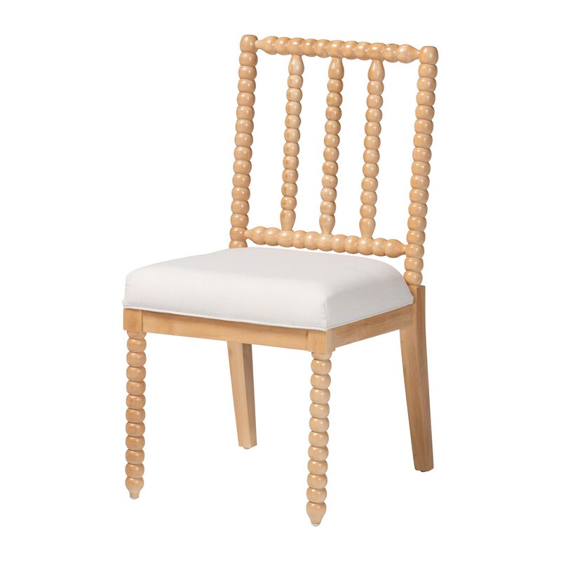 bali & pari Deya Bobbin Dining Chair - Wood Side Chair with Upholstered Seat and Spindle Backrest image number 0
