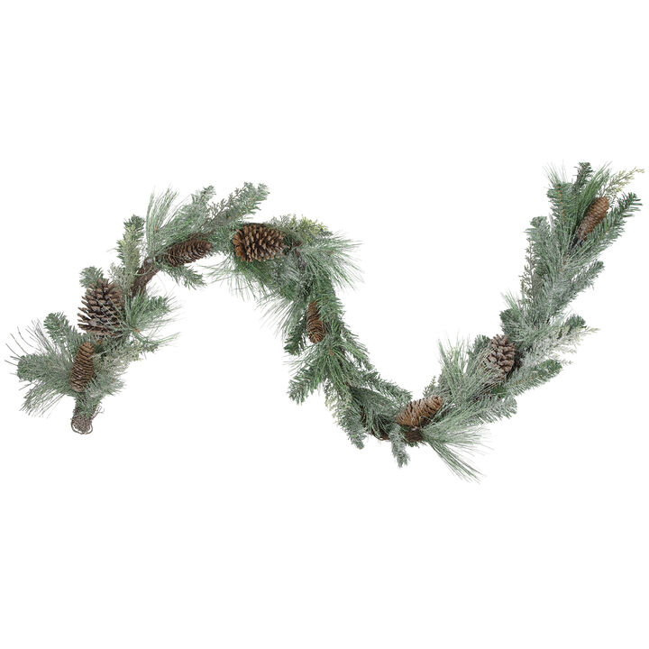 6' x 9" Mixed Pine and Pine Cones Artificial Christmas Garland  Unlit