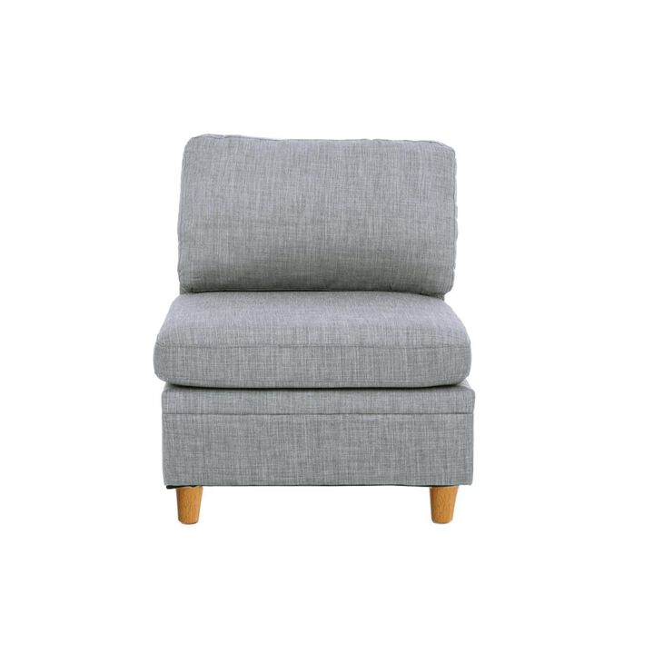 Streamdale Living Room Armless Chair, Light Dorris Fabric