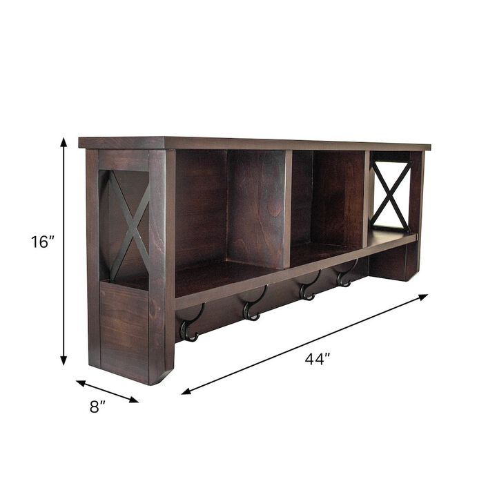 American Furniture Classics Decorative Coat Rack and Storage Accent Rack in Espresso