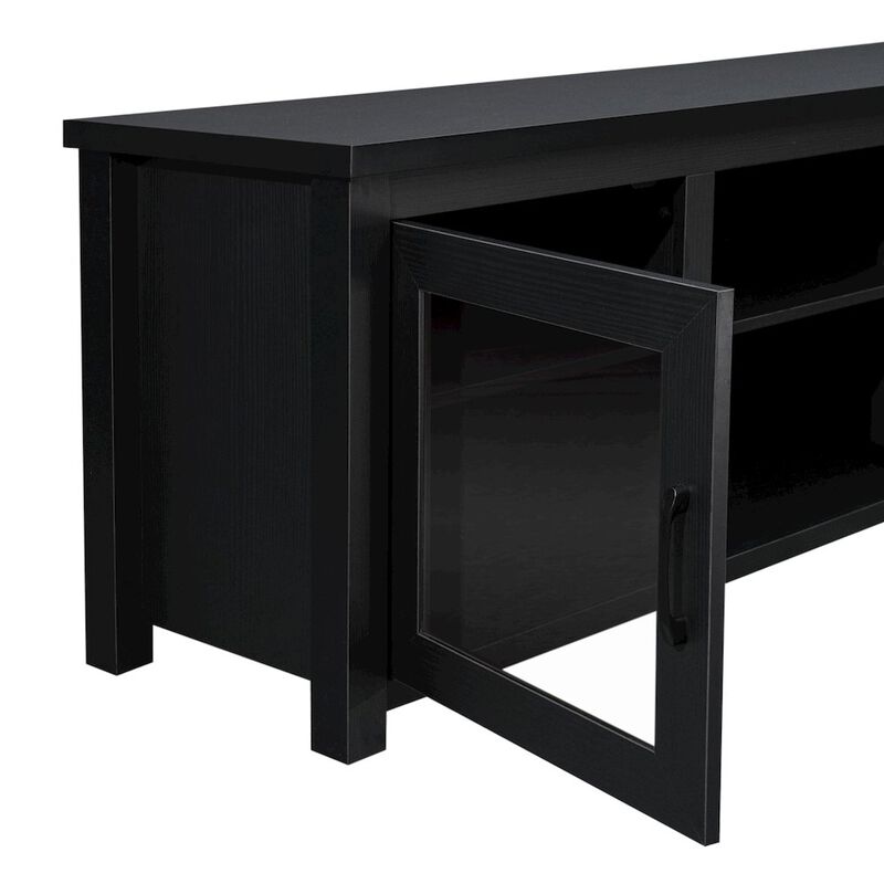 Flash Furniture 65" Entertainment Center with Storage Cabinets for up to 80" TV's, Black image number 5