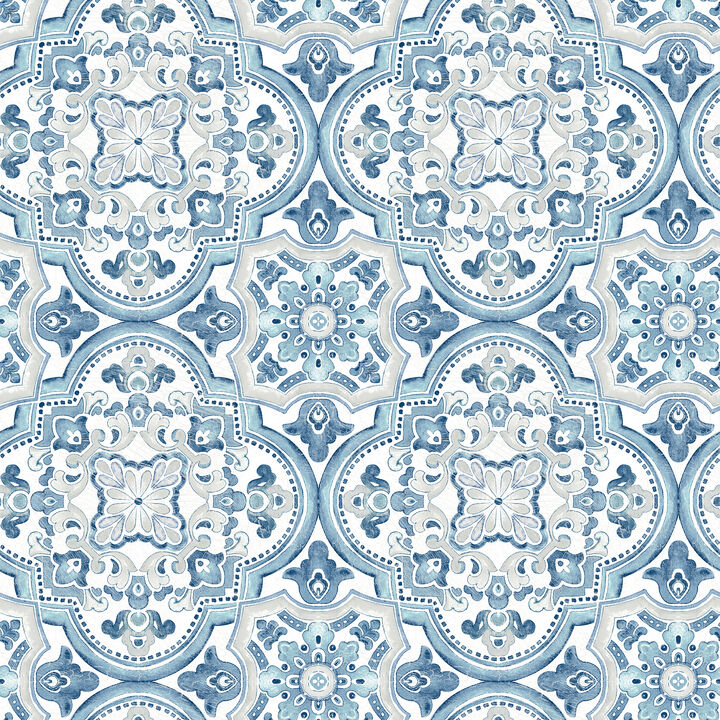 Concord Blue Medallion Wallpaper