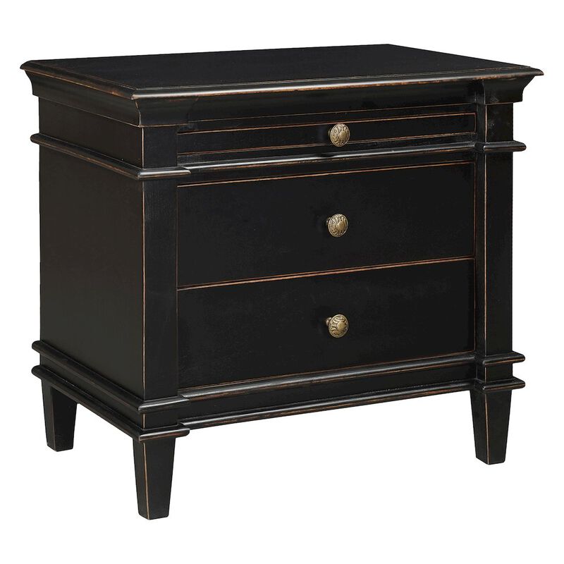 World Interiors Trento 30" Nightstand in Distressed Black image number 3