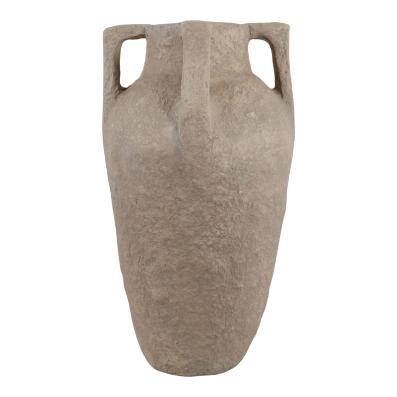 Paper Mache Handle Vase,Taupe image number 0