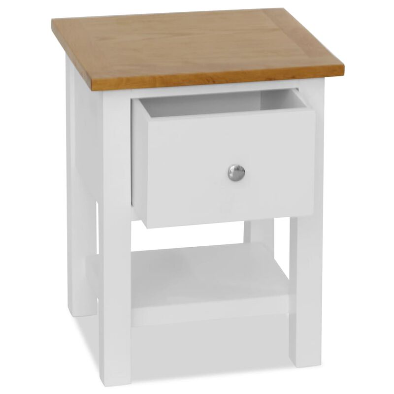 vidaXL Nightstand 36x30x47 cm Solid Oak Wood image number 1