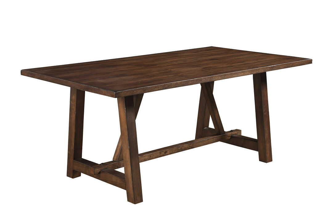 Arendal Trestle Rectangular Dining Table, Burnished Dark Oak