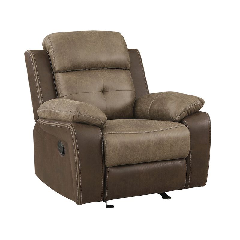 Lexicon Glendale Microfiber Glider Reclining Chair In Brown