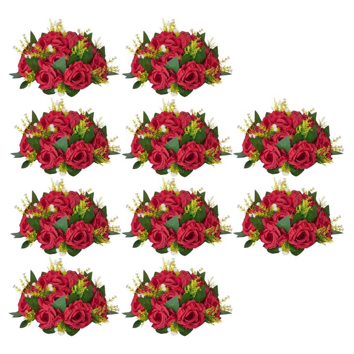 9.5 Inch Artificial Flower Ball Bouquet 10 Pack Wedding Table Decor