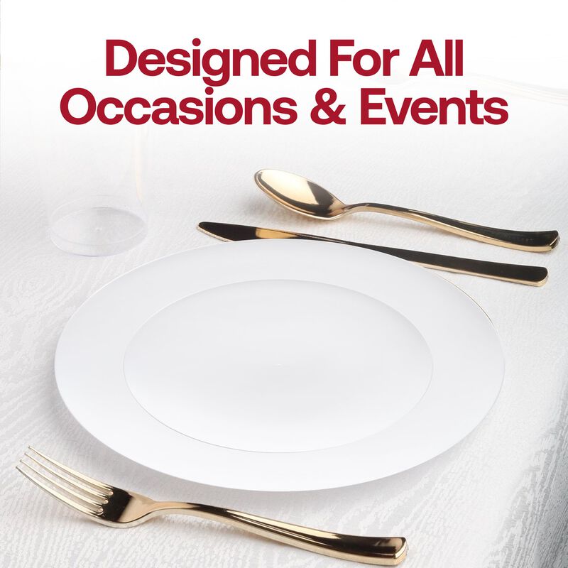 Solid White Organic Round Plastic Dinnerware Value Set (40 Sets) image number 7