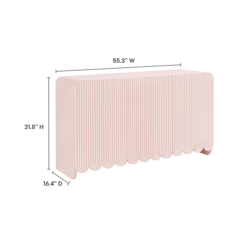 Dahlia 55" Fluted Sideboard Cabinet in Soft Pink image number 2