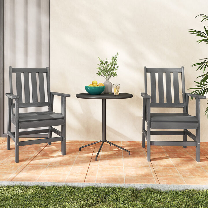 2-Piece Patio Dining Chair Set with Wide Armrests for Outdoor Use