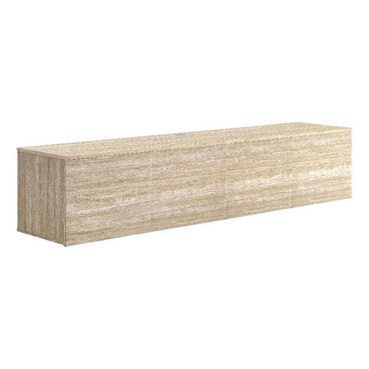 Modway Terra Wall Mounted Floating TV Stand in Travertine