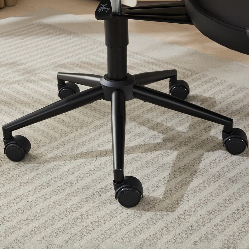 Cross Legged Chair with Wheels, Criss Cross Desk Chair with Lumbar Support and Adjustable Stool image number 8