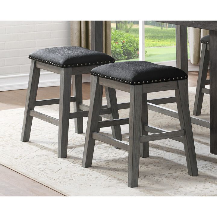 Streamdale Pair of Gray Counter Height Barstools