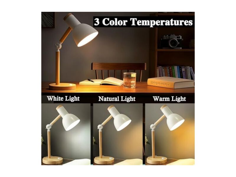 LED 3 Color Table Lamp For Living Room Bedroom Home Office White image number 2