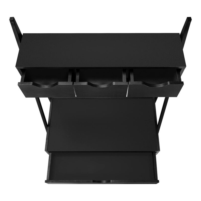 Monarch Specialties I 7330 Computer Desk, Home Office, Laptop, Leaning, Storage Drawers, 32" L, Work, Metal, Laminate, Black, Contemporary, Modern image number 6
