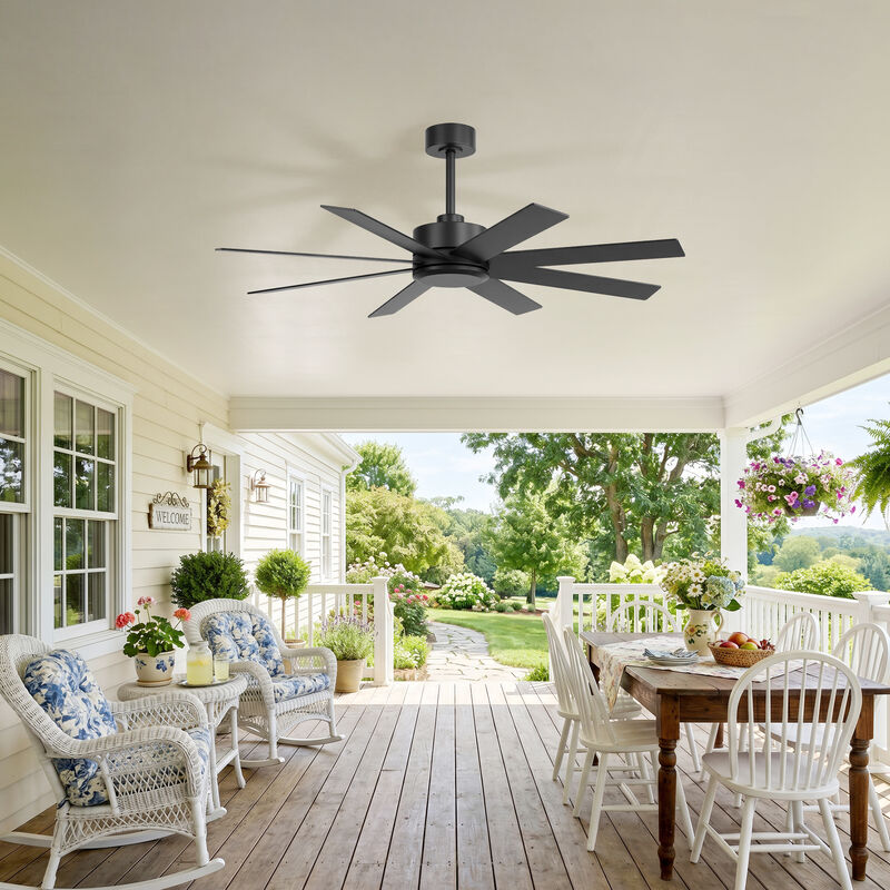 Breezary 52 Inch Ceiling Fan without Light, 8 Reversible Blades,Remote Control, 6 Speed image number 7