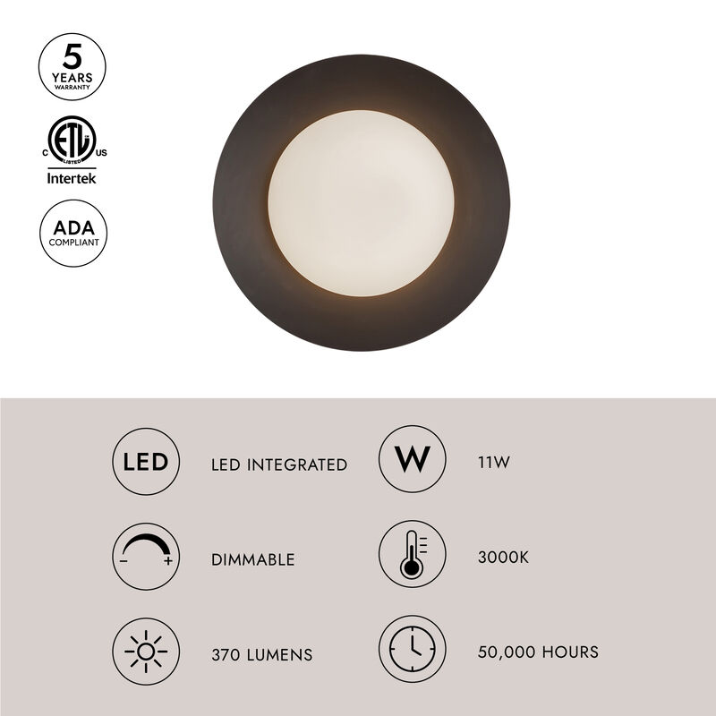 Cleo 9-in Dimmable LED Wall Sconce image number 8