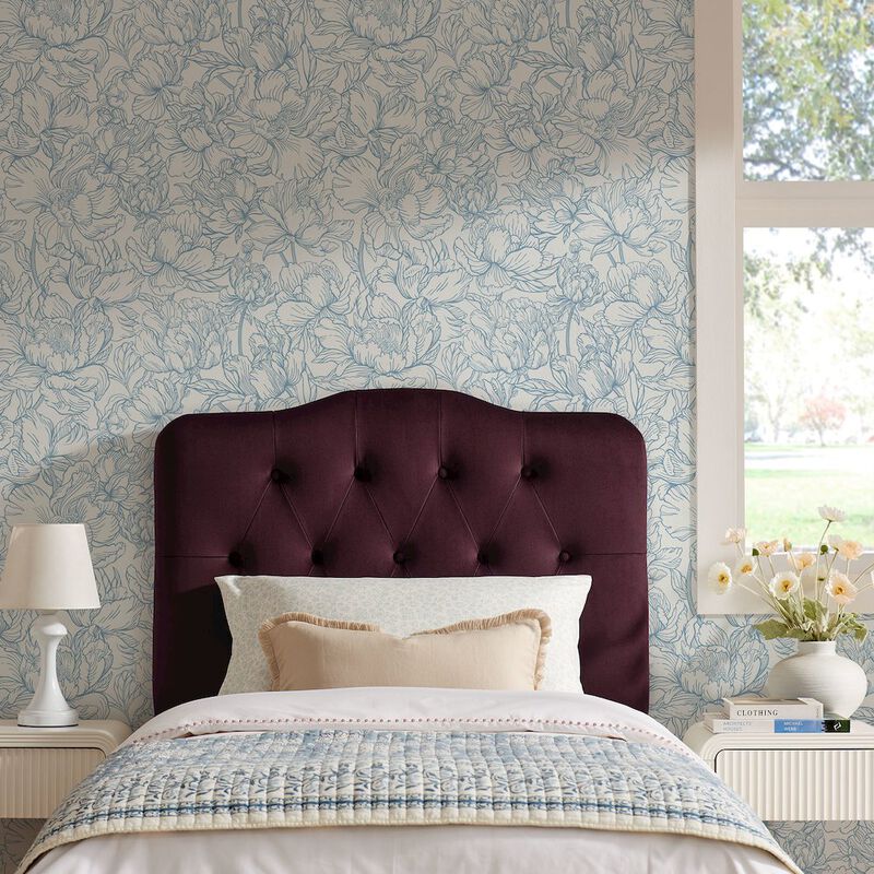 Annabel Stain-Resistant Performance Velvet Twin Headboard image number 6