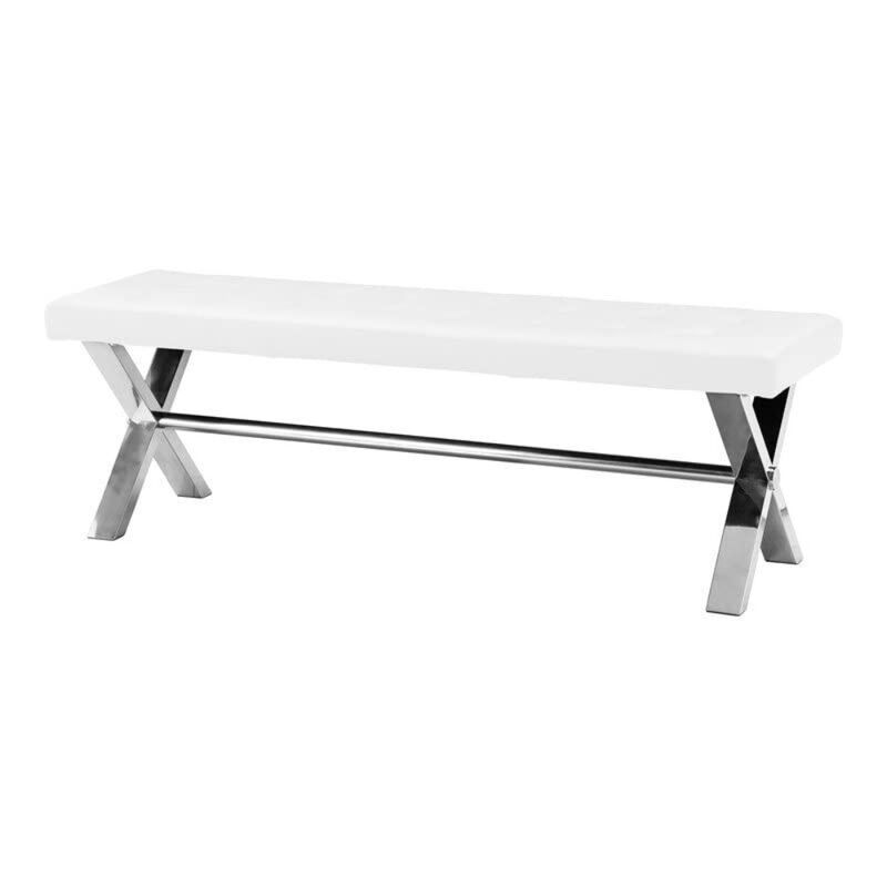 Pangea Home Beverly Bench Faux Leather White