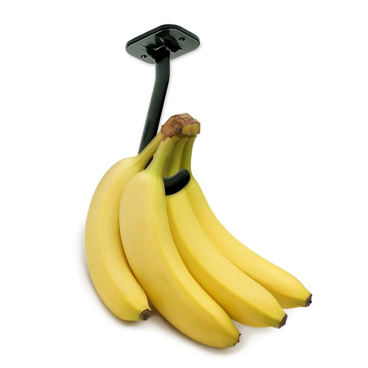 Gadjit Banana Hook Under Cabinet Hanger Ripens Bananas with Less Bruises, Folds up Out of Sight When Not in Use, Saves Counterto