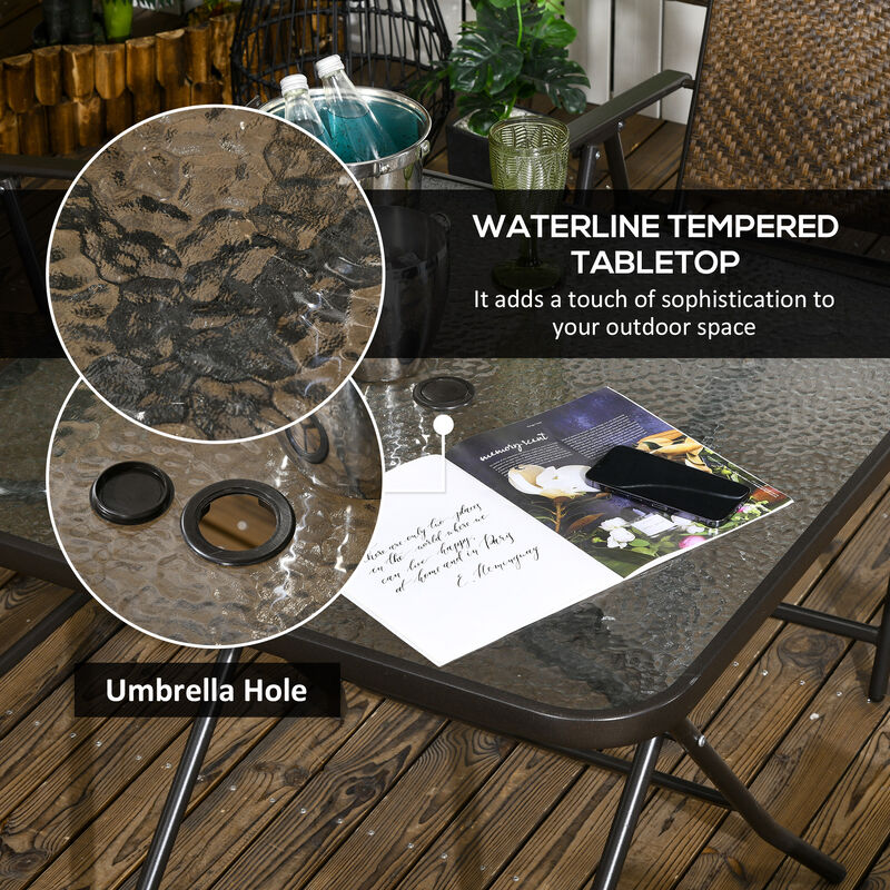 Hivvago Foldable Outdoor Wicker Dining Set image number 5